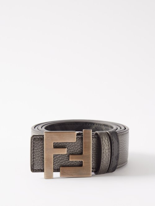 Ff-logo Grained-leather Belt