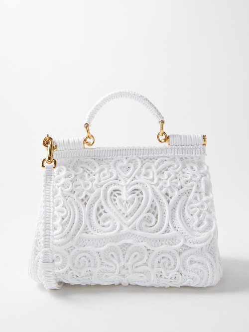 Sicily Medium Crocheted-lace Handbag
