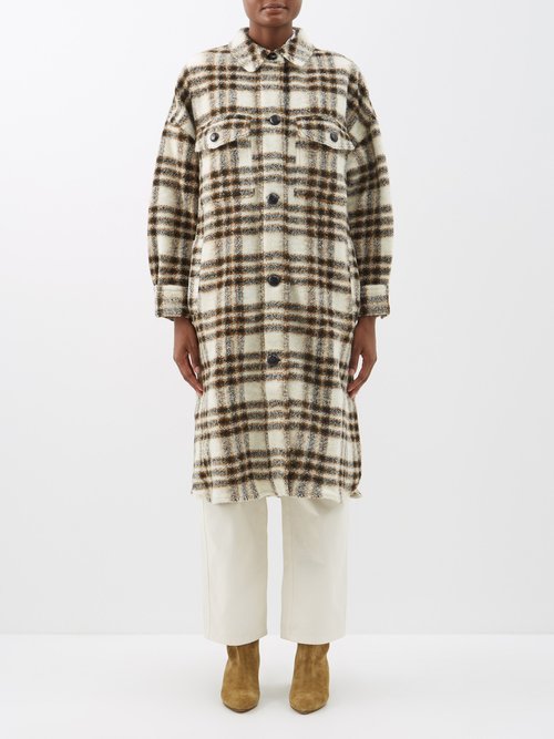 Isabel Marant Étoile - Fontizi Checked Wool-blend Coat White Multi