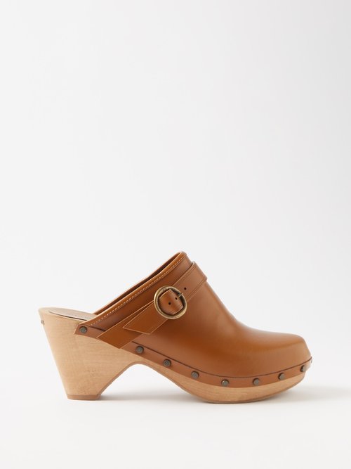Isabel Marant Titya 80 Buckled Leather Clogs