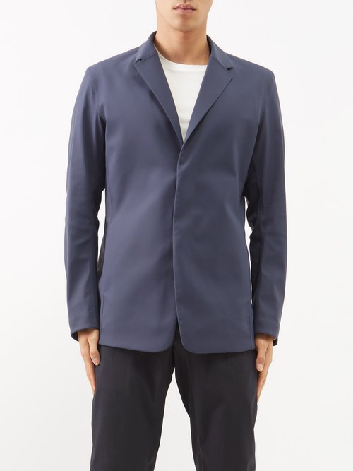 Veilance Indisce Single-breasted Gore-tex Infinium Jacket In Navy
