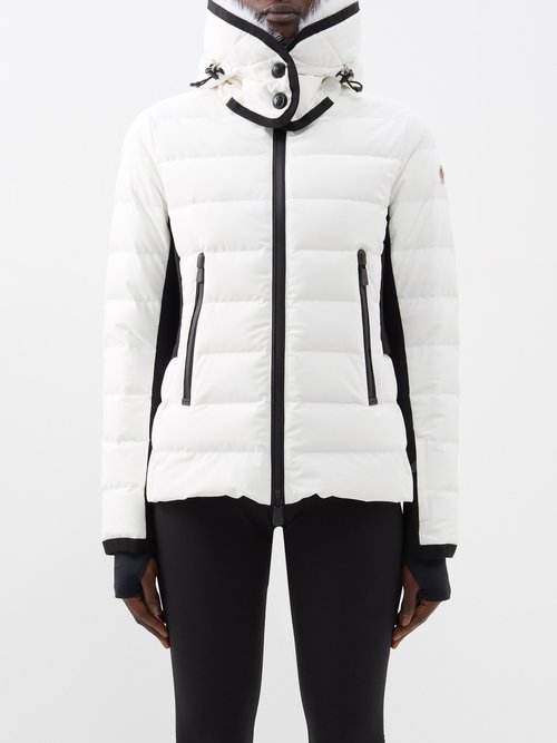 Moncler Grenoble Quilted Panelled Jersey Down Ski Jacket In Black