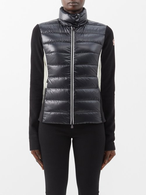 Moncler Grenoble - High-neck Quilted Down Ski Cardigan - Womens - Black