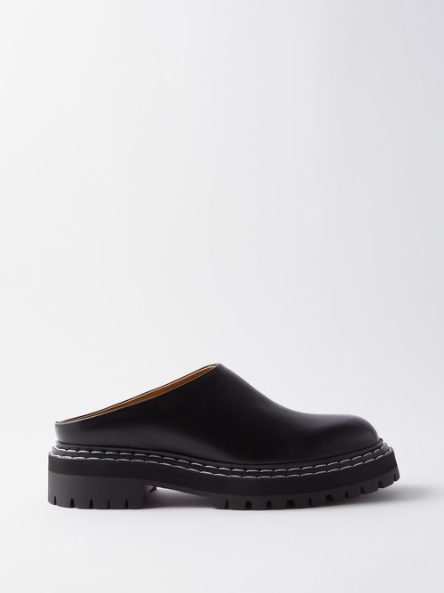 Proenza Schouler - Leather Backless Loafers Black