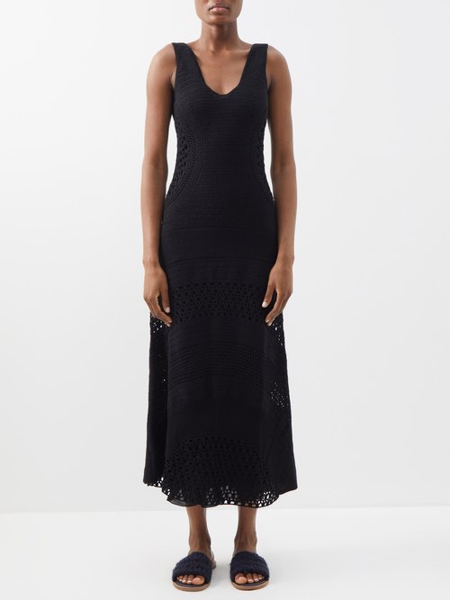 Gabriela Hearst - Ocon Crocheted Cashmere Maxi Dress Black