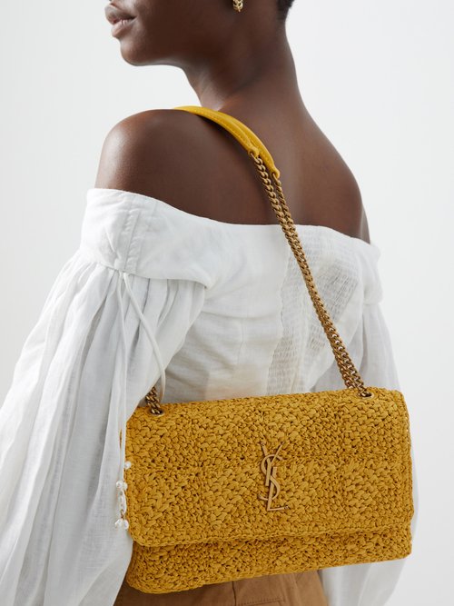 Saint Laurent Jamie Medium Raffia Shoulder Bag