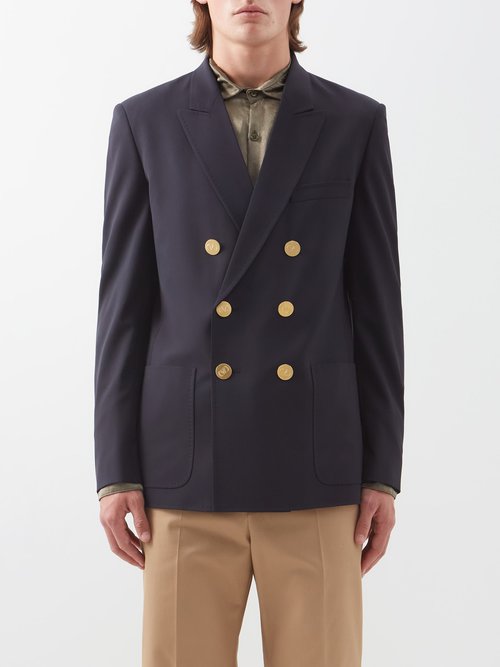 Valentino Double-breasted Wool-blend Fresco Jacket