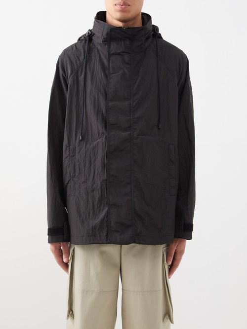 Crinkled-nylon Hooded Parka Jacket