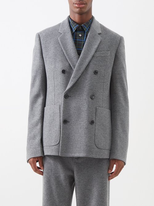 Patch-pocket Wool-blend Suit Jacket