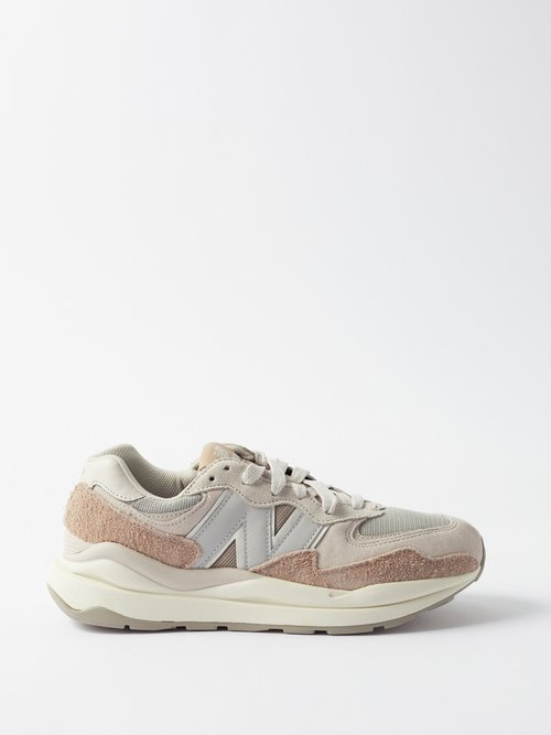 New Balance - 57/40 Suede And Mesh Trainers - Mens - Light Grey
