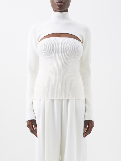 Tom Ford - Detachable-sleeve Wool-blend Top White