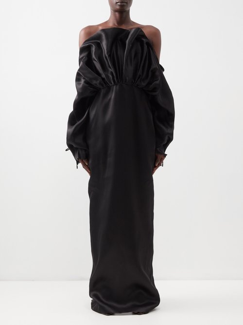 Tom Ford - Off-the-shoulder Silk-satin Organza Gown Black