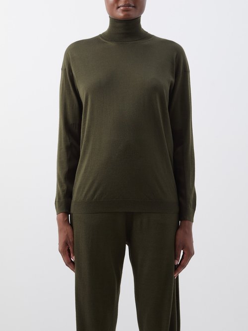 Tom Ford - Roll-neck Cashmere-blend Sweater Khaki