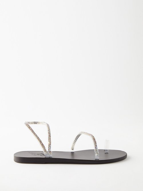 Ancient Greek Sandals Irina Crystal-embellished Leather Sandals
