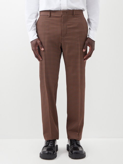 Valentino Ministud-print Virgin-wool Suit Trousers