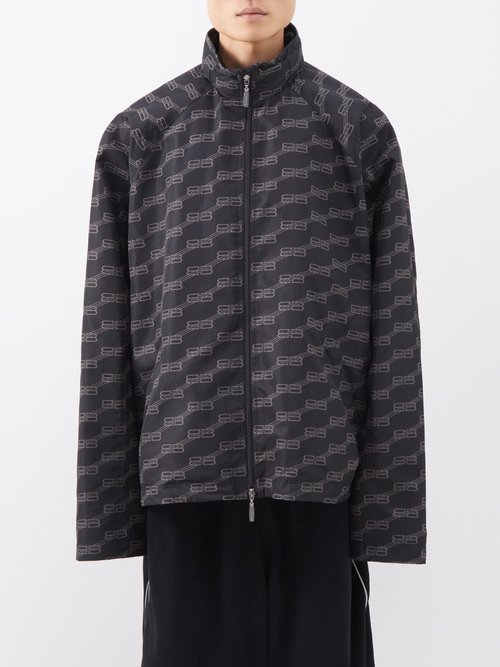 Balenciaga - Bb-monogram Cotton-blend Jacket - Mens - Black Grey