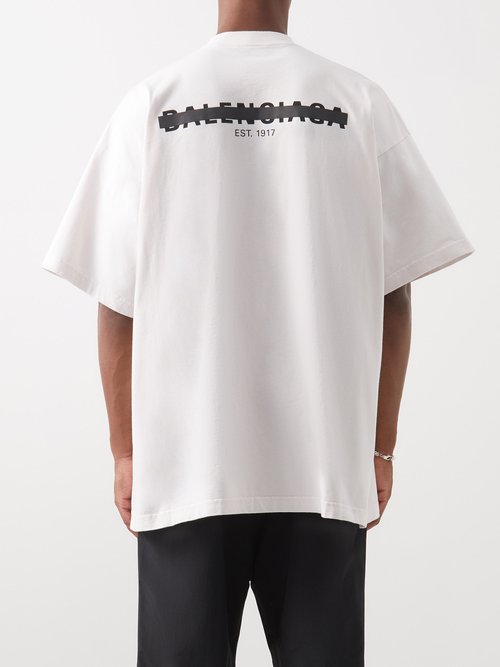 Balenciaga Distressed logo-print T-shirt - Farfetch