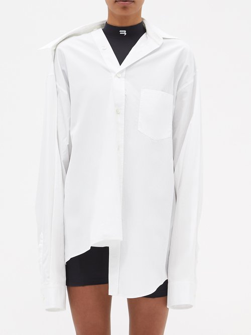 Balenciaga - Twisted Cotton-poplin Shirt White