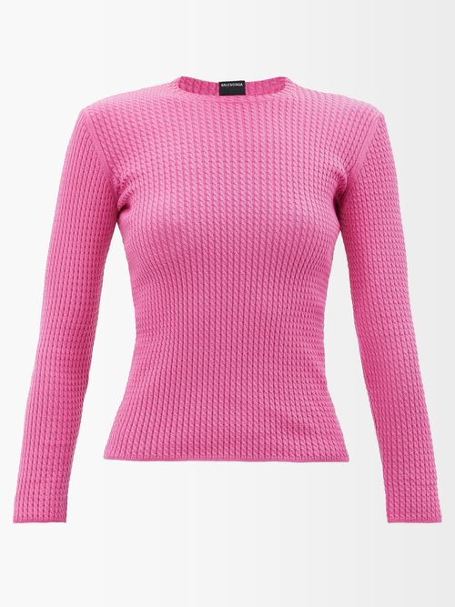 Balenciaga Round-neck Cable-knit Wool Sweater