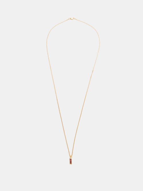 Miansai Totem Garnet & Gold-vermeil Necklace In Red