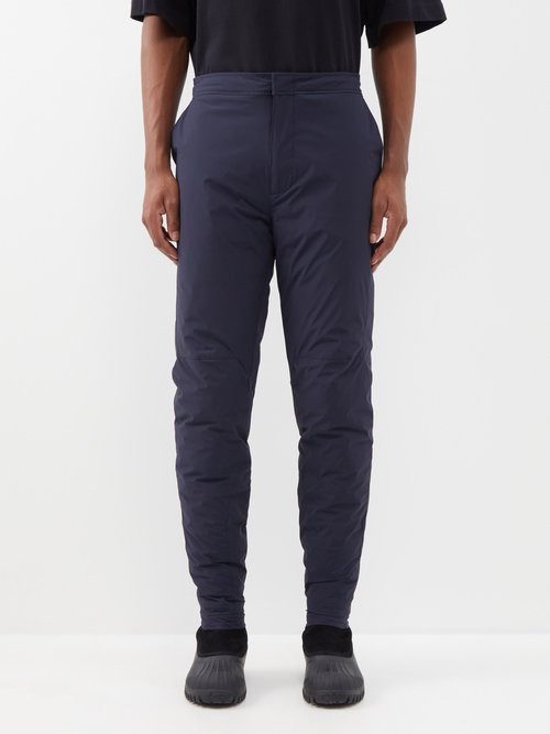 orlebar brown - volta down-filled quilted trousers mens navy