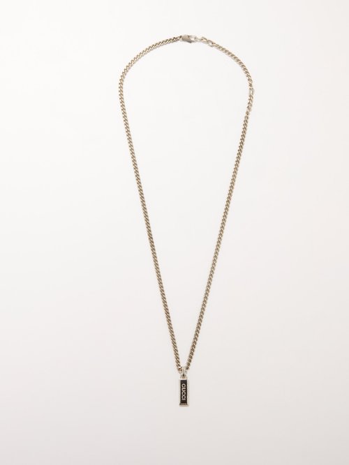 Gucci Black Enamel Pendant in sterling silver YBB678714003 - Jewelry, Mens  Jewelry - Jomashop
