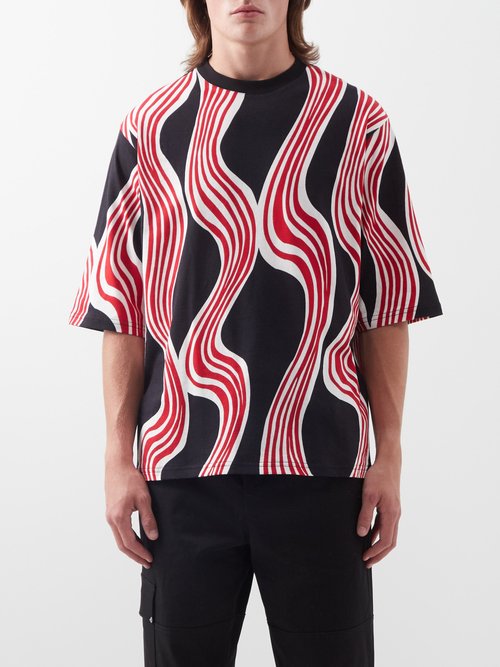 1 MONCLER JW ANDERSON Wavy Printed Cotton-jersey T-shirt