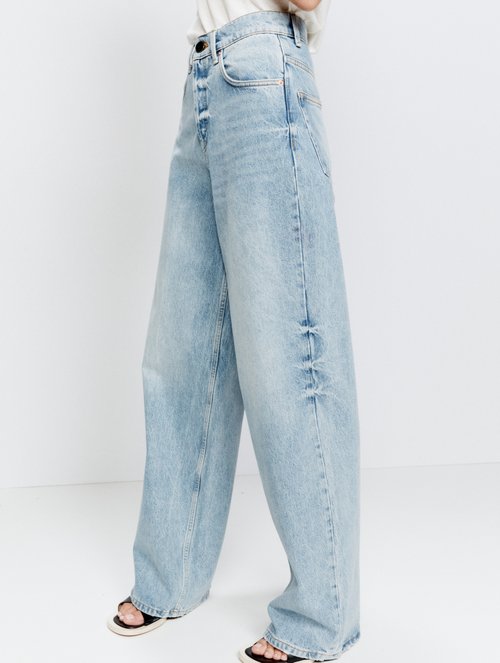 Raey 90s Organic-cotton High-waisted Wide-leg Jeans In Blue