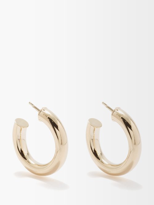 Joolz by Martha Calvo Tubular 14kt Gold-plated Hoop Earrings