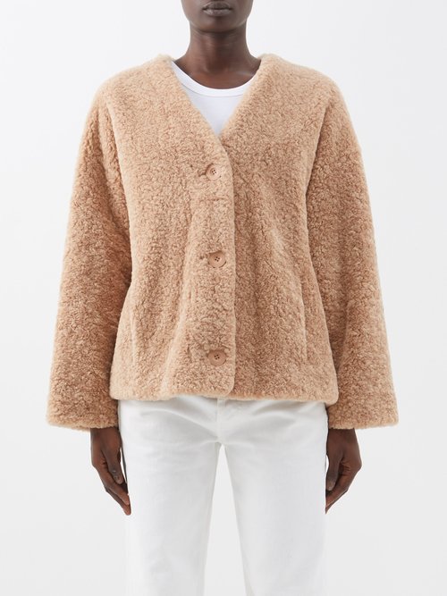 Stand Studio - Rosie Cropped Faux-shearling Jacket Beige