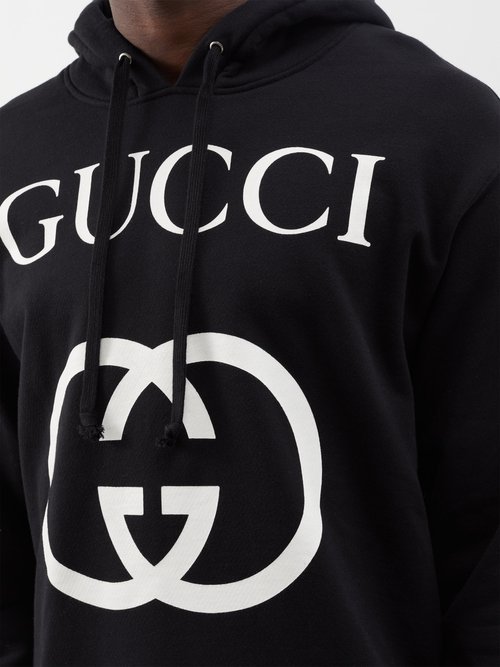 Gucci Boutique Logo-print Hoodie In Black