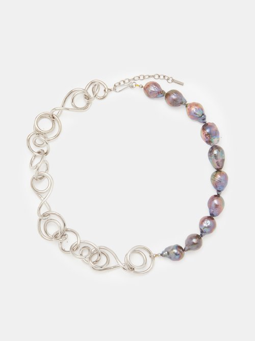 Completedworks Who's In Charge? Baroque Pearl & Silver Bracelet