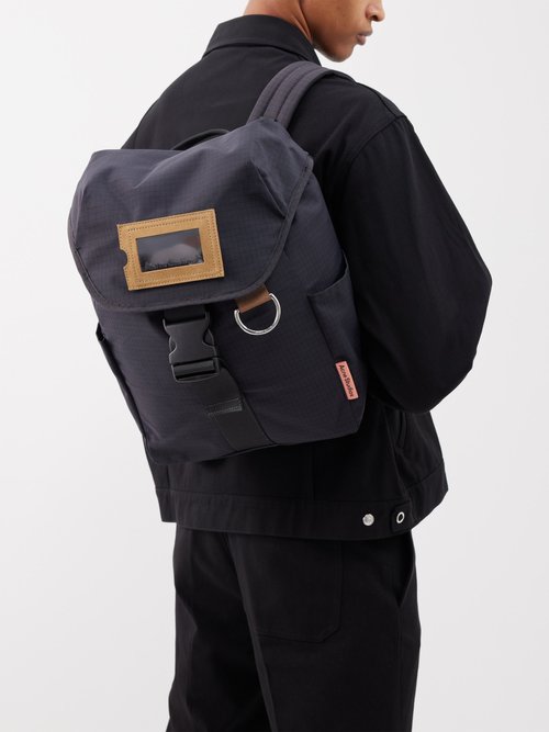 ACNE STUDIOS Suede-Trimmed Ripstop Backpack for Men