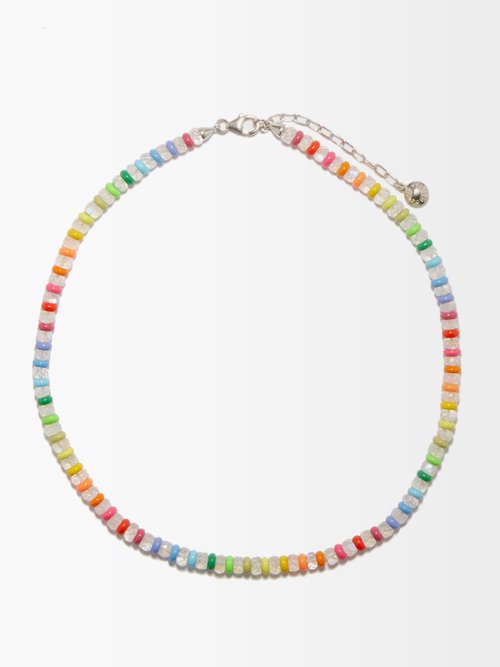Fry Powers Rainbow Moonstone & Sterling-silver Necklace