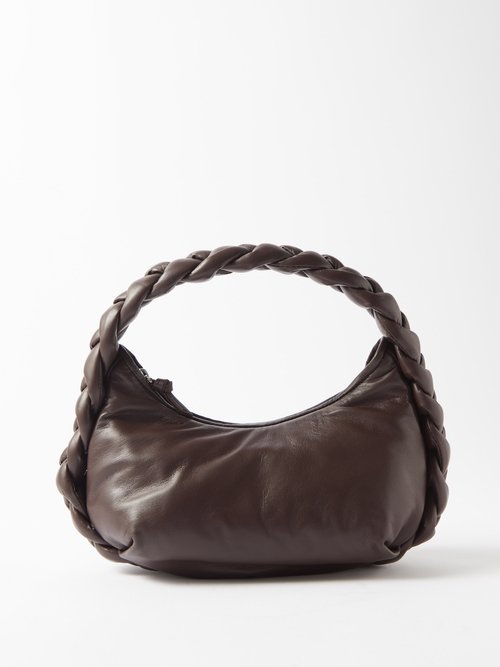Hereu - Espiga Braided-handle Leather Bag Dark Brown