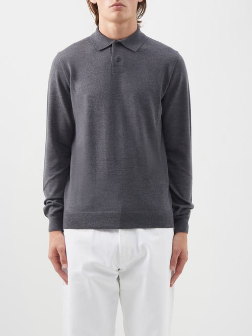 A.P.C. Jerry Merino Long-sleeved Polo Top