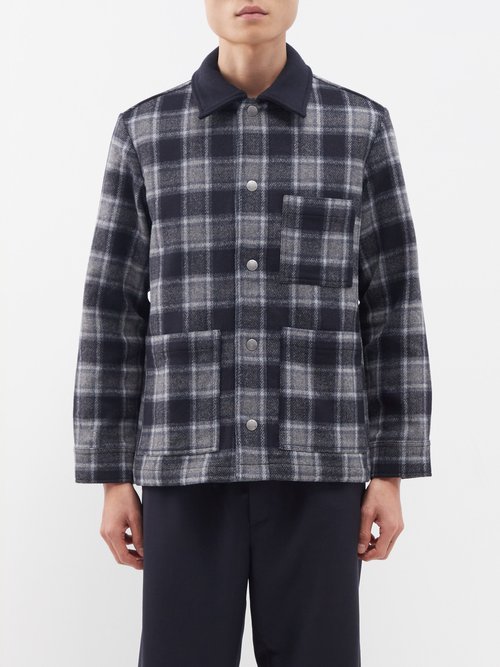 A.P.C. Emile Checked Wool-blend Flannel Overshirt