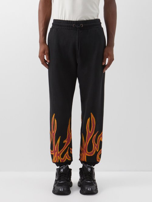 Graffiti-flames Cotton-jersey Track Pants