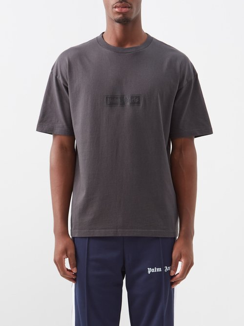 palm angels - logo-print cotton-jersey t-shirt mens black