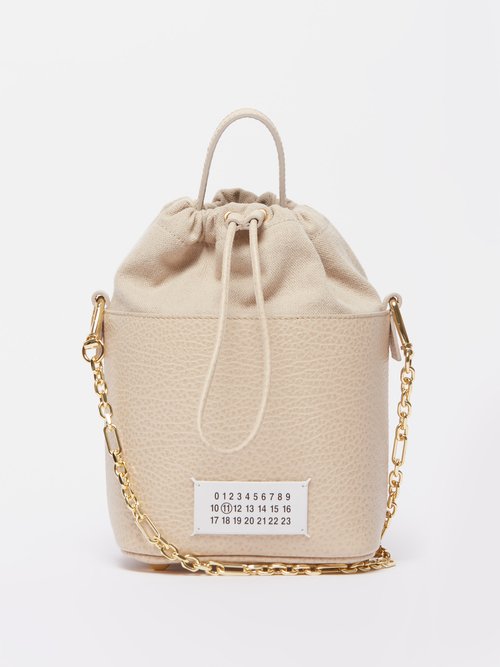5ac Leather And Canvas Bucket Bag