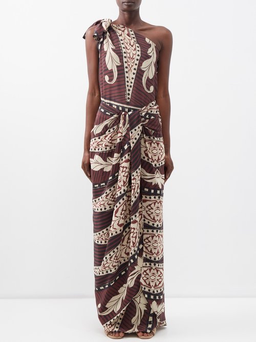 Johanna Ortiz - Dusted With Hope Silk Crepe De-chine Maxi Dress Red Multi