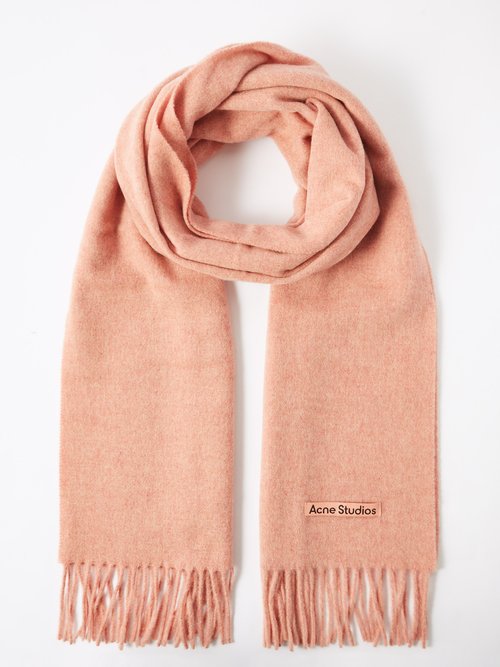Acne Studios - Canada Fringed Wool Scarf - Womens - Pale Pink