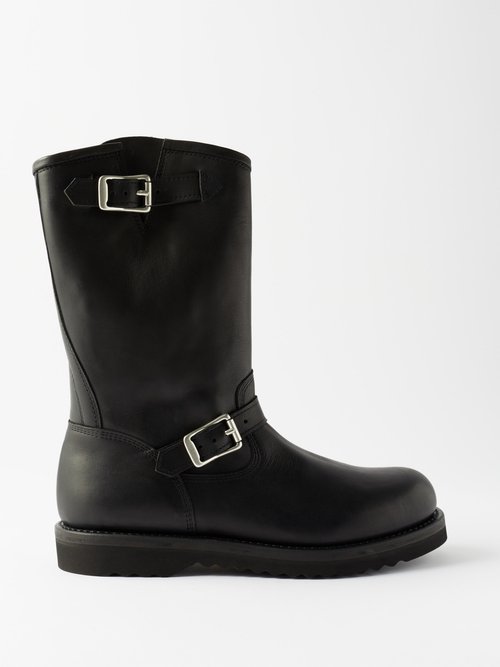 Our Legacy Corral Buckle-strap Leather Boots In Black