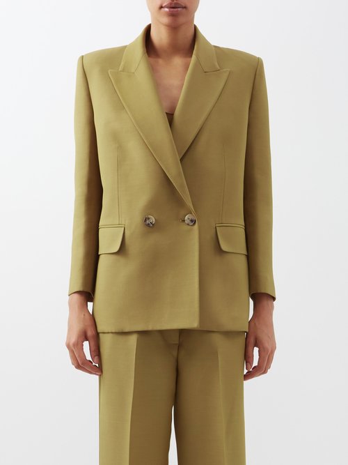 Khaite Mayley Wool-blend Jacket In Light Khaki