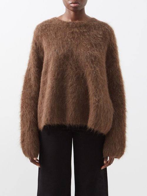 Toteme - Round-neck Alpaca-blend Sweater Brown