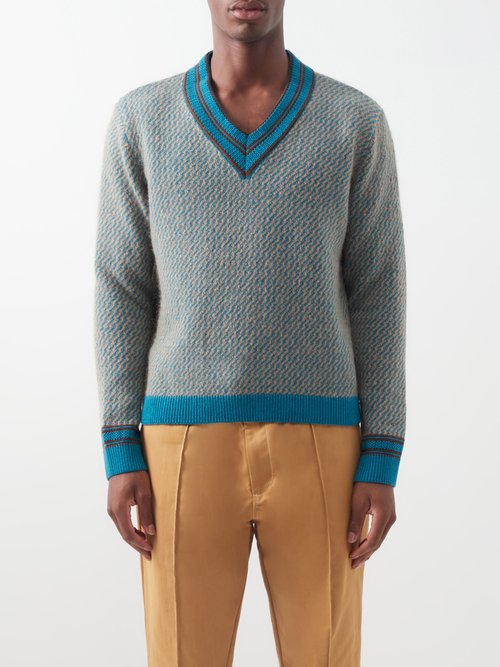 1度のみの着用ですWALES BONNER Chorus V-neck Sweater - ニット/セーター