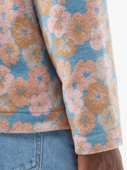 Séfr Arlo Floral-intarsia Wool-blend Cardigan | Smart Closet