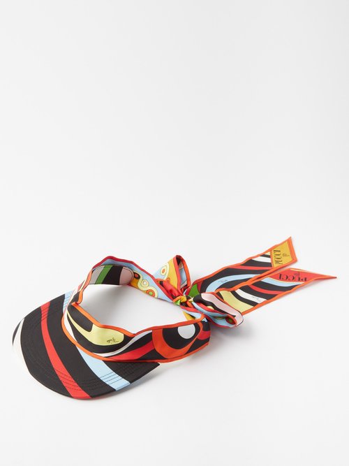 PUCCI Marmo And Iride-print Silk Visor Cap - Farfetch