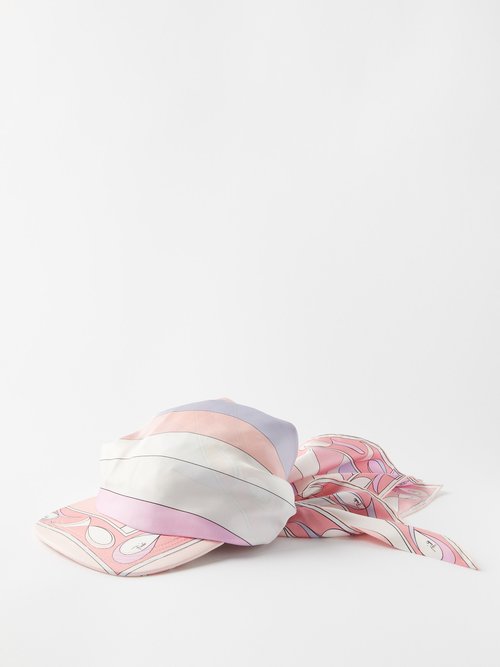 PUCCI Marmo And Iride-print Silk Visor Cap - Farfetch