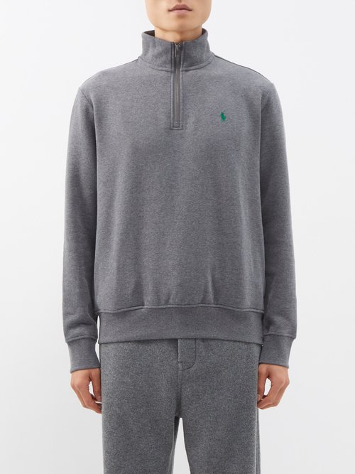 Polo Ralph Lauren - Quarter-zip Cotton-blend Sweatshirt - Mens - Grey